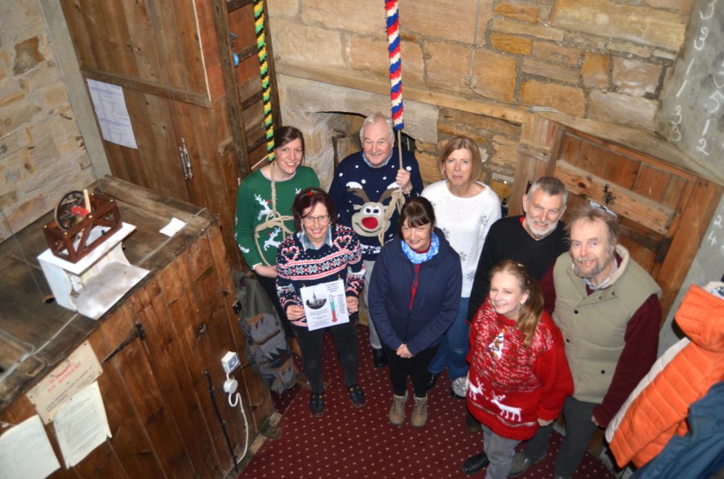 BELL APPEAL: Davina Tomlinson, second left, with fellow ringers at St Cuthbert’s, Cotherstone, who are trying to raise £8,500 for repairs to the church bells