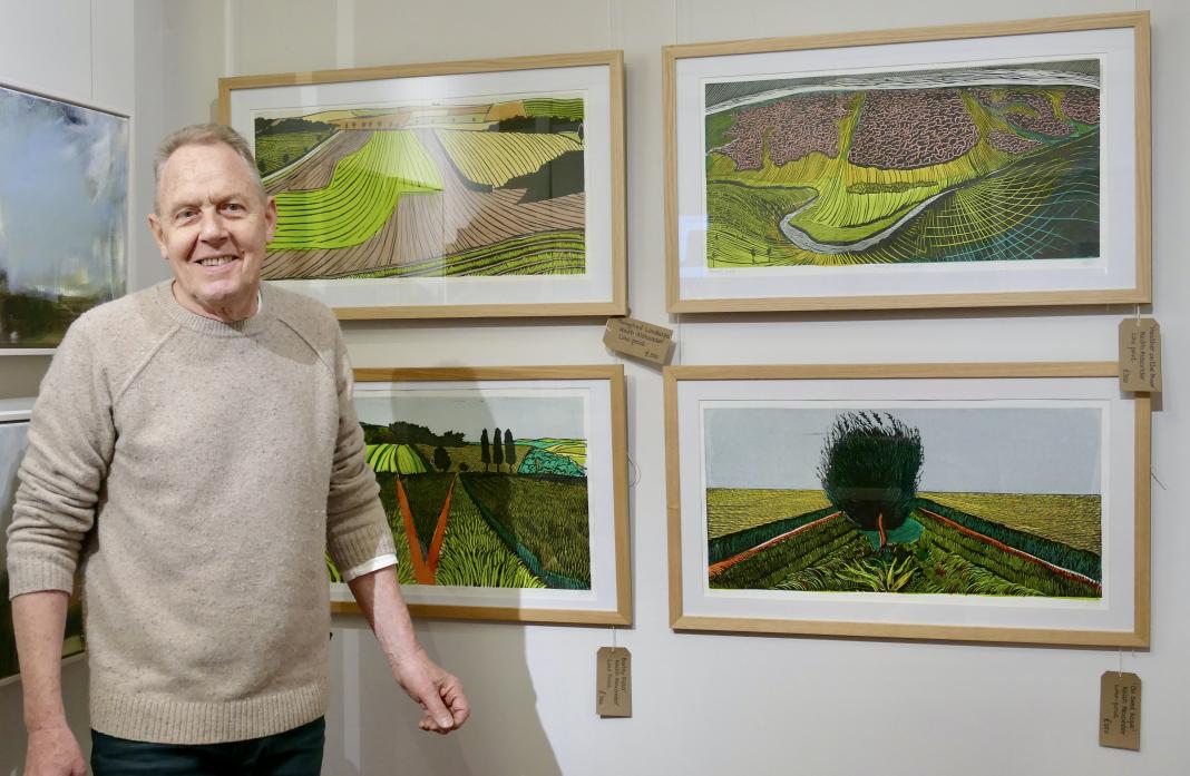 Contemporary gallery: Keith Alexander with some of his work currently on show in The Witham’s latest exhibition We need to talk about landscape, in Barnard Castle               tm pic