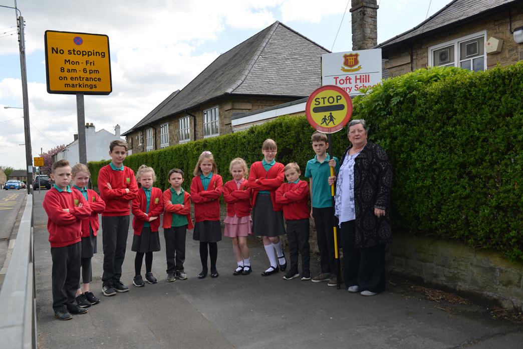 IGNORED AGAIN: Headteacher Janice Stobbs and school council members at Toft Hill Primary School