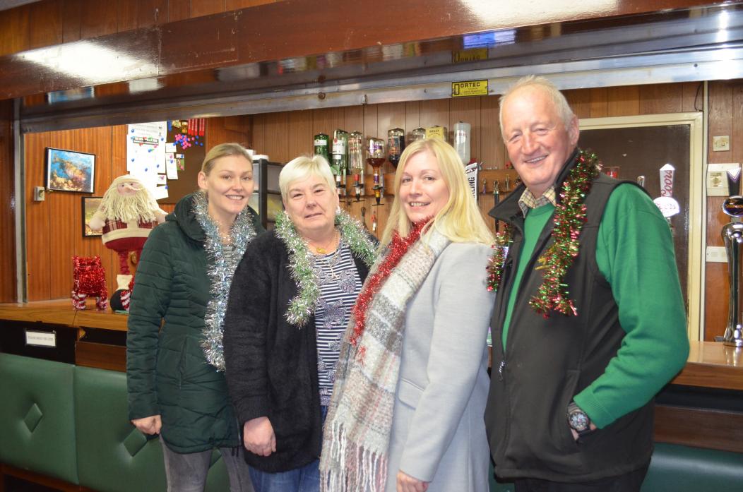 FESTIVE CHEER: A free Christmas lunch is being organised for Evenwood and Ramshaw residents over the age of 60 today (Wednesday). Pictured are Organisers Claire Burt, Alison Stoker, Kimberley Clark and George Longthorn of Angel Trust charity