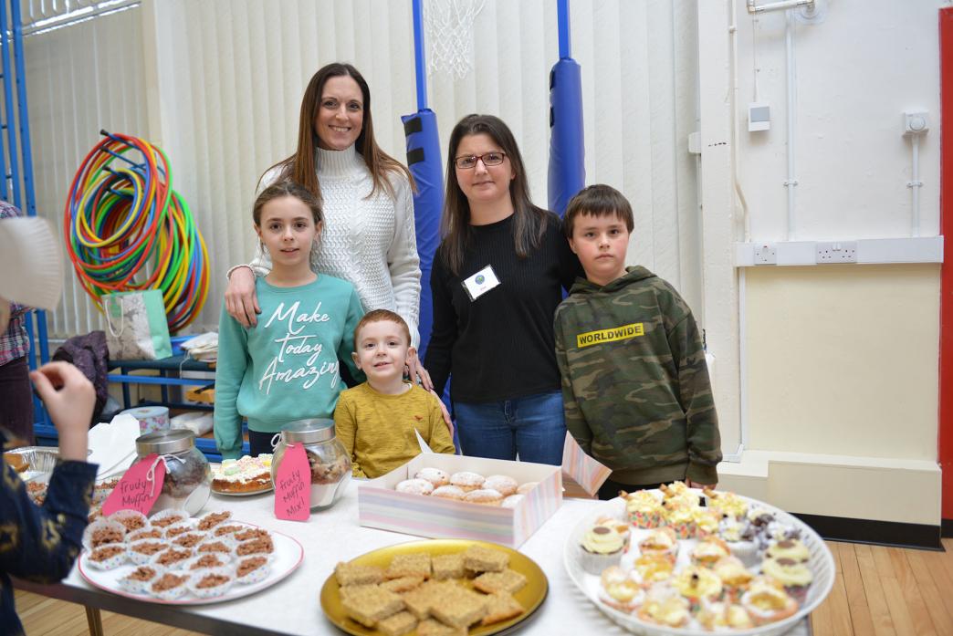 Ruther Kneller and her children Alba and Caleb manned a stall with Becky Stevenson and Edward Seedhouse