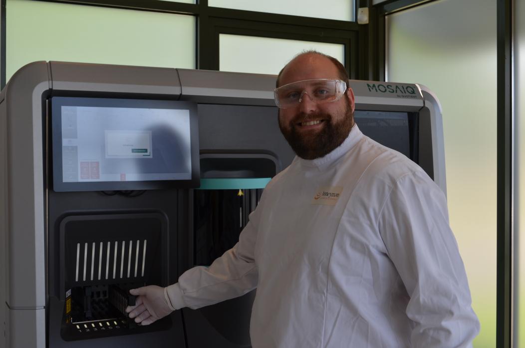 HELP FOR COMPANIES: Tom Honeyman with the lab kit in Barnard Castle