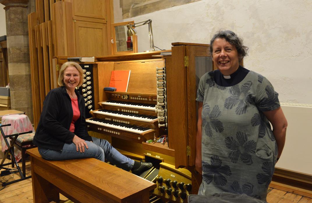 HEAVEN SENT: St Mary’s director of music Annette Butters and curate Revd Sarah Cliff talk about the ingenious ways they have ensured regular services, complete with “live” hymns and communion, can take place safely