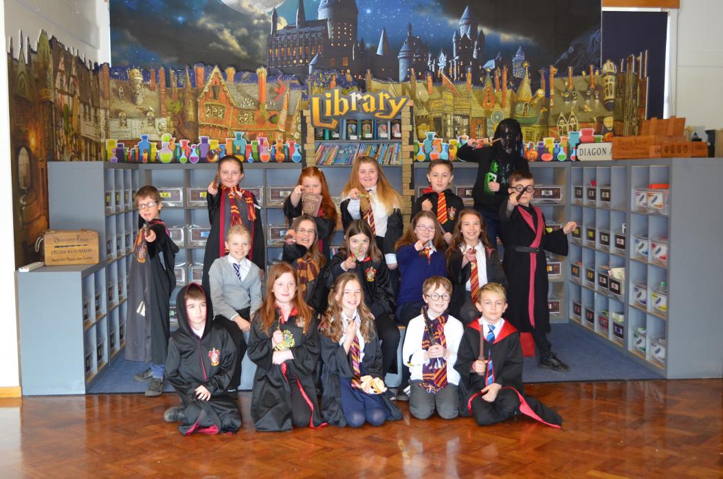 BOOK WORMS: Pupils at Staindrop Primary School were keen to visit their magical themed library