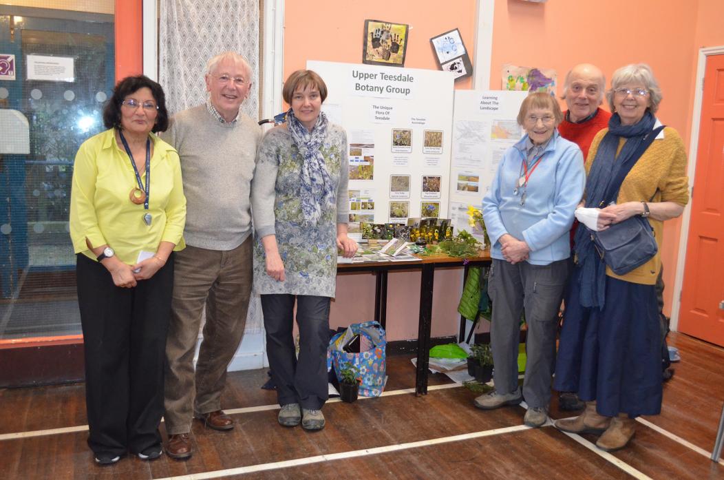 SPREADING THE WORD: Fal Sarker, Derek Risbey, Louise Shepherd, Dr Margaret Bradshaw, Geoff Herbert and Jenny Lee represented the Upper Teesdale Botany Group