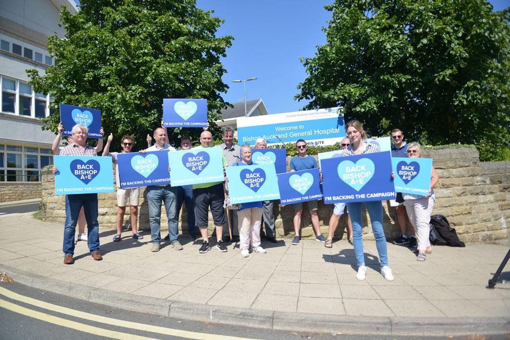 BRING IT BACK: MP Dehenna Davison and supporters launch their campaign to restore A&E services to Bishop Auckland Hospital						             TM pic