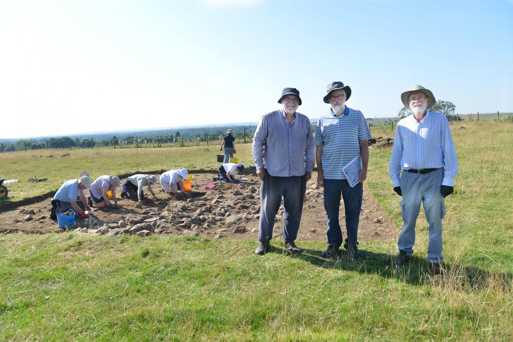 DIGGING DEEP: Dr Rob Young, Dr Martin Green and Altogether Archaeology chairman Tony Metcalfe at the excavation site at Gueswick Hills, near Cotherstone