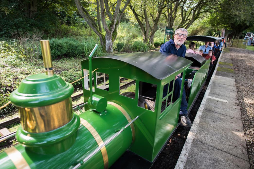 RAIL ENTHUSIASTS: Driver Andy Lowes prepares to depart the station