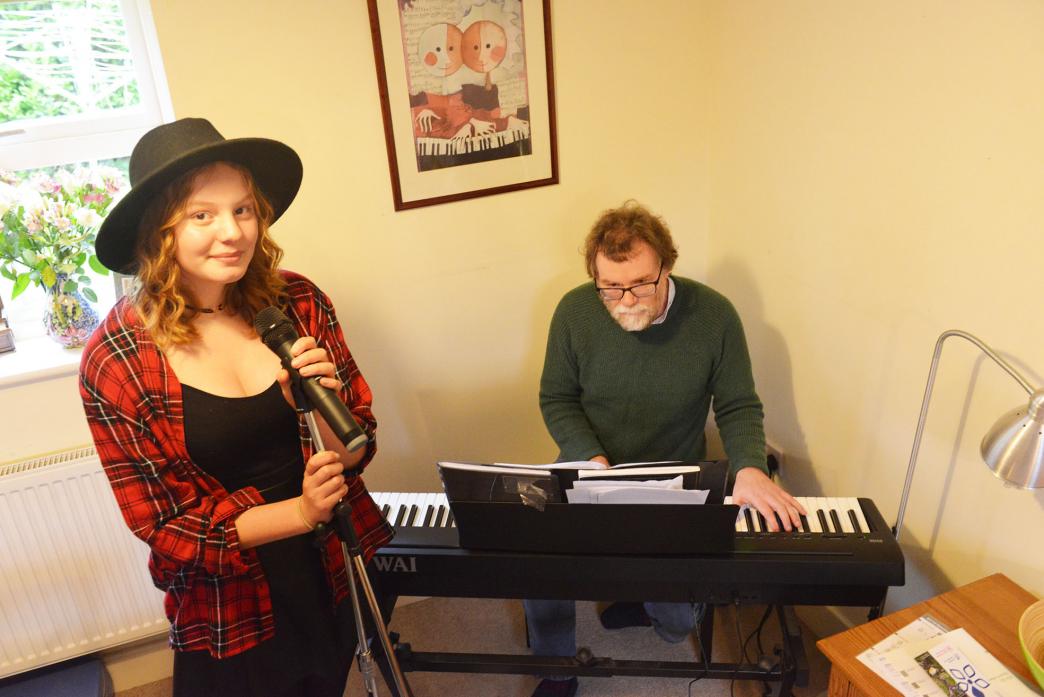 PLANNING AHEAD: Making New Plans lead singer Florence Backes in rehearsal with keyboard player Nigel Fletcher