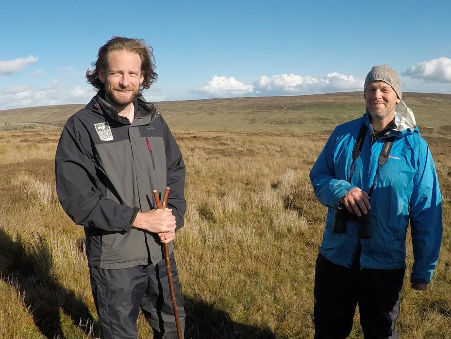 HALF CENTURY: Phill Catton, conservation manager for Durham Wildlife Trust, with head of conservation Mark Dinning, at Cuthbert’s Moor