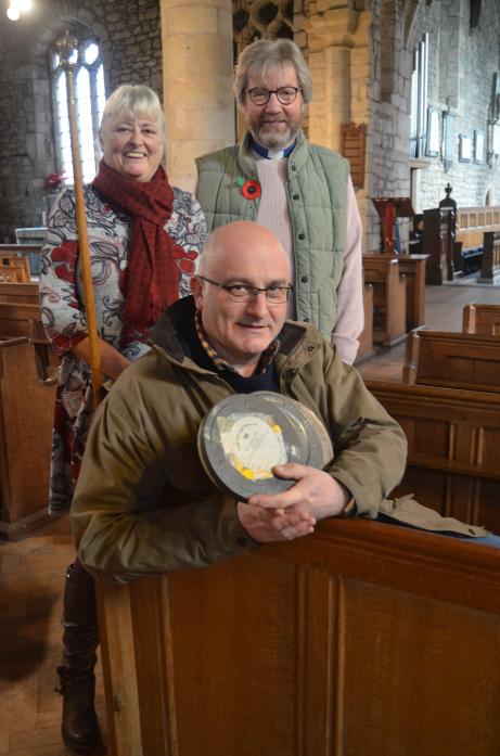 UNSEEN: Charlie Goodall with vicar of St Romald’s, the Revd Canon David Tomlinson and church warden Sue Graves. Above right, Dorothy Goodall, who saved the films