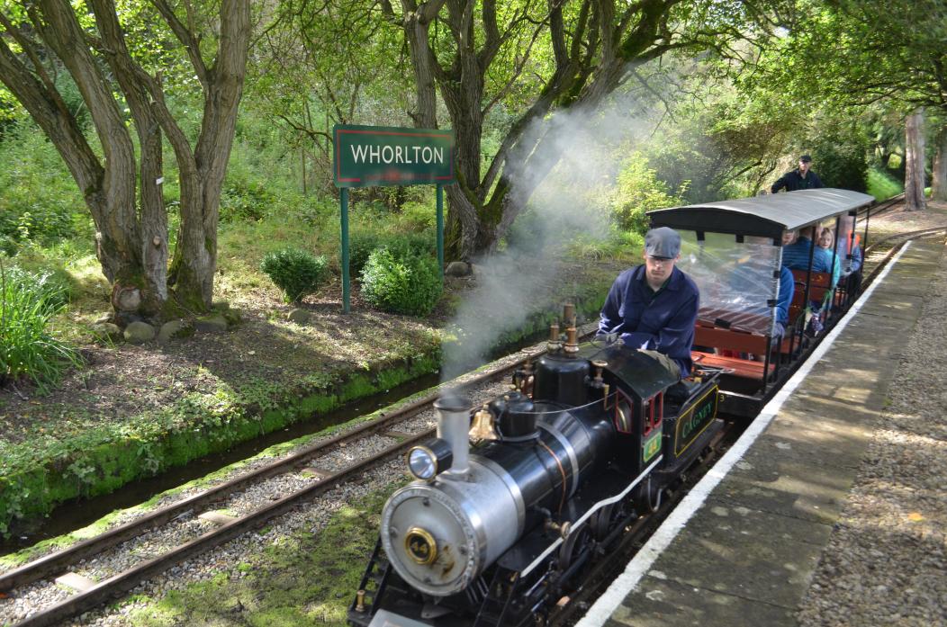 ALL ABOARD: Finlay Brown, engine driver, takes visitors for a ride