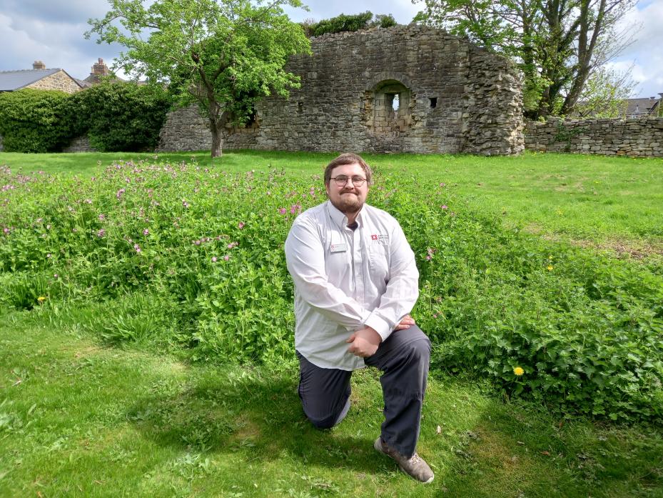 GOING WILD: Barnard Castle Engish Heritage site manager Patrick Ball with the site of the new King’s meadow