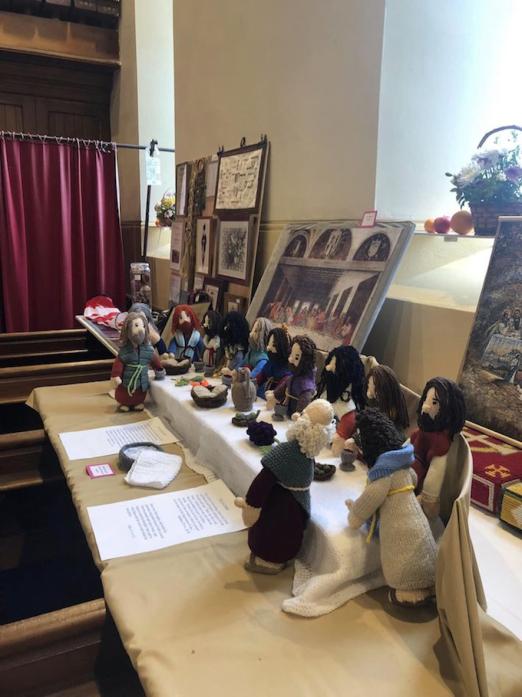 ON SHOW: Above,	Talented crafters recreated Leonardo Da Vinci’s The Last Supper out of yarn,