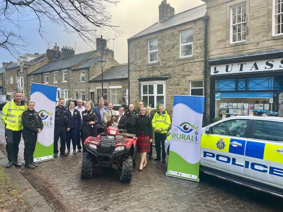 TACKLING RURAL CRIME: Police and Crime Commissioner Joy Allen and Chief Constable Rachel Bacon join fellow officers and supporters of the new Rurali initiative