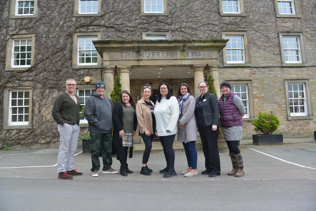 BIG TASK: Organisers of Charity Ball in memory of ‘Tiny’ Power are, from left,  Neil Coatsworth, Chris and Colleen Moss, Skye Kelly, Chris Power, Andrea Smith, Clare Bayles and Becky Land             TM pic