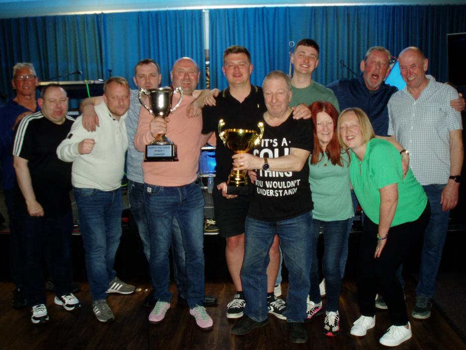 SIMPLY THE BEST: Above, Division 1 champions, the Blue Bell, from left, Nigel Harrison, Chris Gibson, Stuart Mannion, James Teasdale, John Williams (captain), David Duxbury, Colin Howe, Liam Taylor, Lorraine Luscombe, Ruth Williams, Tony Atkin, and Colin