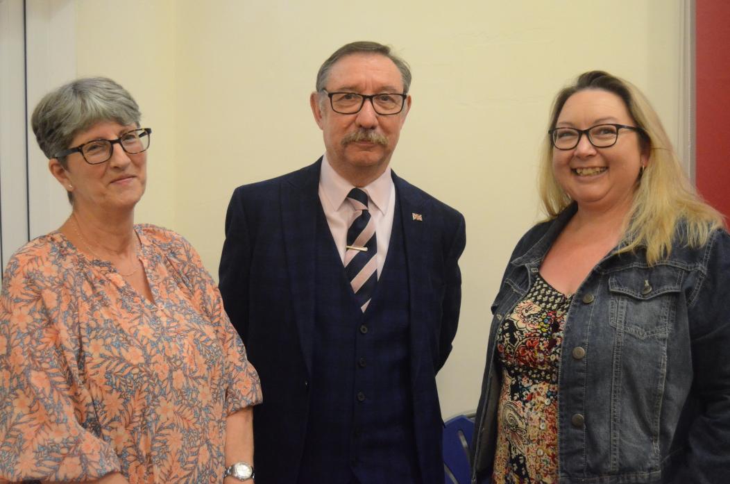 WELCOME ABOARD: New councillors Anne Marshall and Charlotte Roche with Evenwood Parish Council’s new chairman Cllr Bob Bolden  					              TM pic