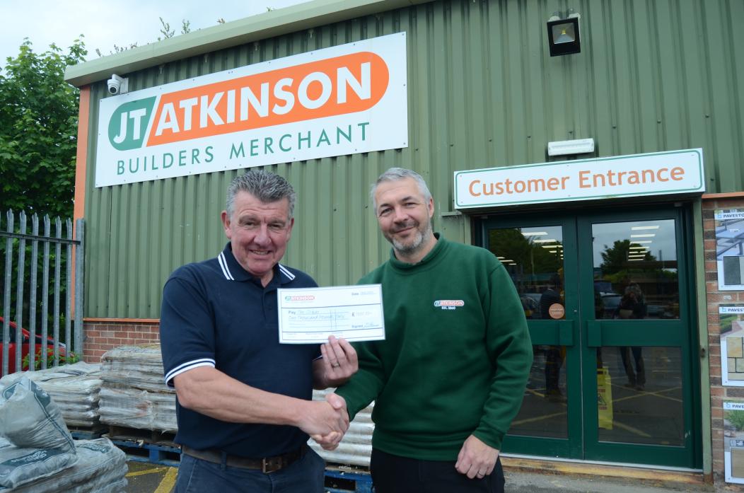 SPONSOR SUPPORT: Rob Brentley, manager at Barnard Castle branch of JT Atkinson, pictured with David Harper from The Clique, is delighted to continue supporting the annual fundraising fun day  TM pic