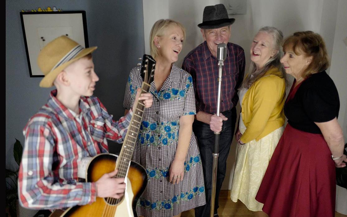 MUSIC AND LAUGHS:  Musicians Hop Skiffle Jump, far left, will be guiding people through