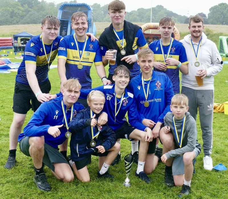 WINNERS: The team from Barnard Castle Juniors FC emerged as winners of the Trevor Joel trophy at this year’s It’s A Knockout						              TM pic