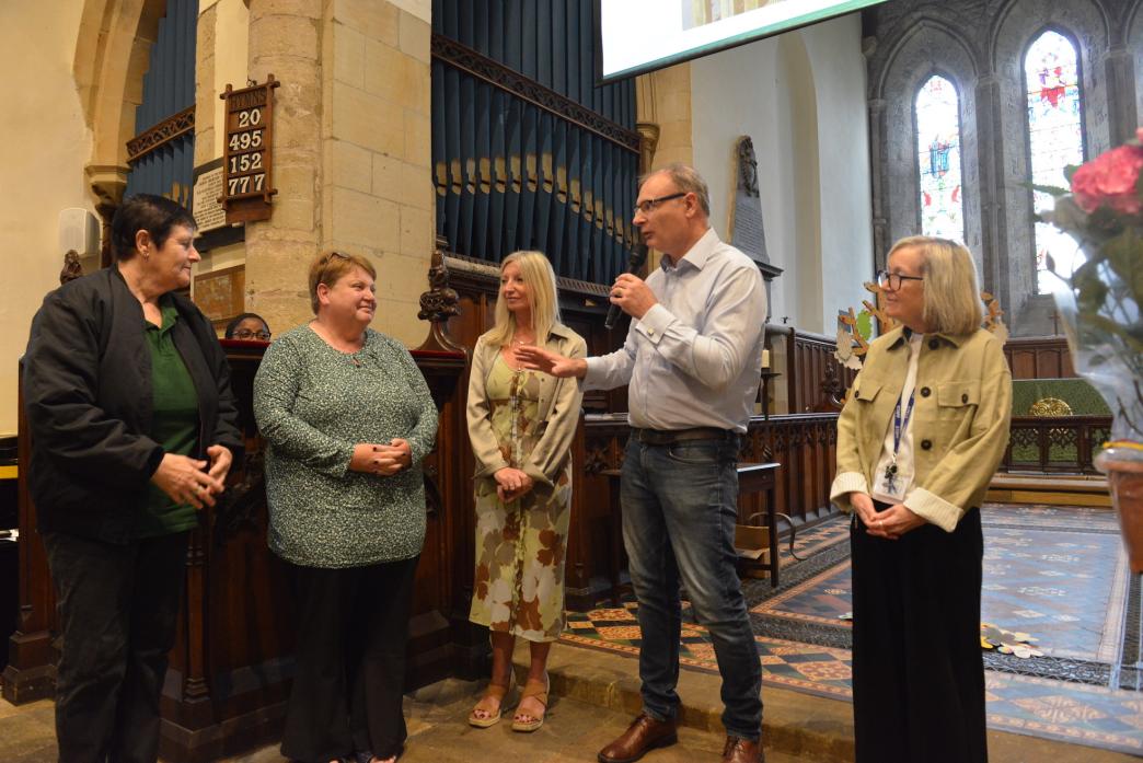 GOOD WISHES: Gainford Primary School chairman of governors, Stephen White, pays tribute to departing staff