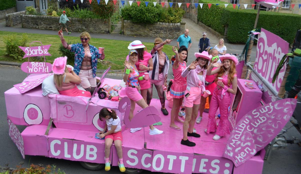 PRETTY IN PINK: Scotties Hairdressers paid homage to Barbie and Ken						    TM pic