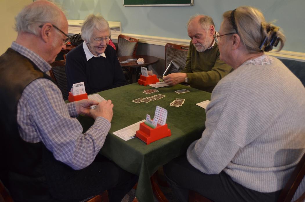 Bidding to win: Bridge players from one of three Barnard Castle clubs enjoy their game