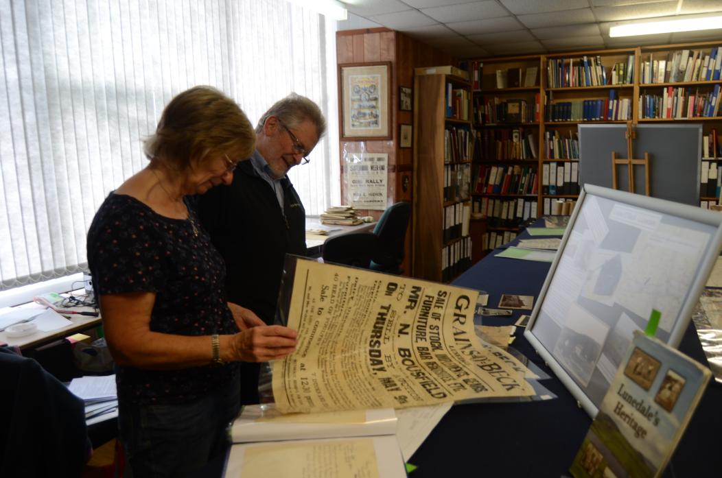 LOOKING BACK: Fitzhugh Library volunteers Kath Maddison and Derek Sims have prepared a special exhibition – A Ramble Through Teesdale – for this year’s heritage open days.