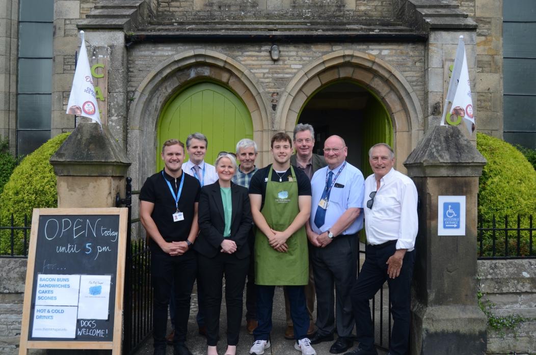 JOB WELL DONE: Staff at the Cotherstone Old Chapel Café and Shop welcomed funders from Durham County Council to the newly opened community venture 		              TM pic