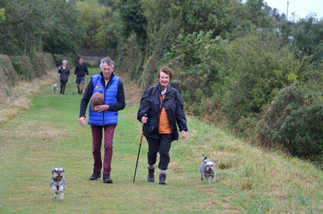 RAILWAY HERITAGE: John Raw, of the Etherley Incline Group, and Catherine Yates, a member of the Friends of the Stockton and Darlington Railway, enjoy a walk on part of the Etherley Incline  – part of the line’s “forgotten five miles”		    TM pic