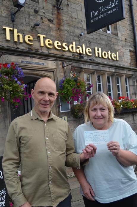 RUNNING UP A PROFIT: Big hearted landlord of The Teesdale Hotel, Dave Falconer, with housekeeper Nancy Coll              TM pic