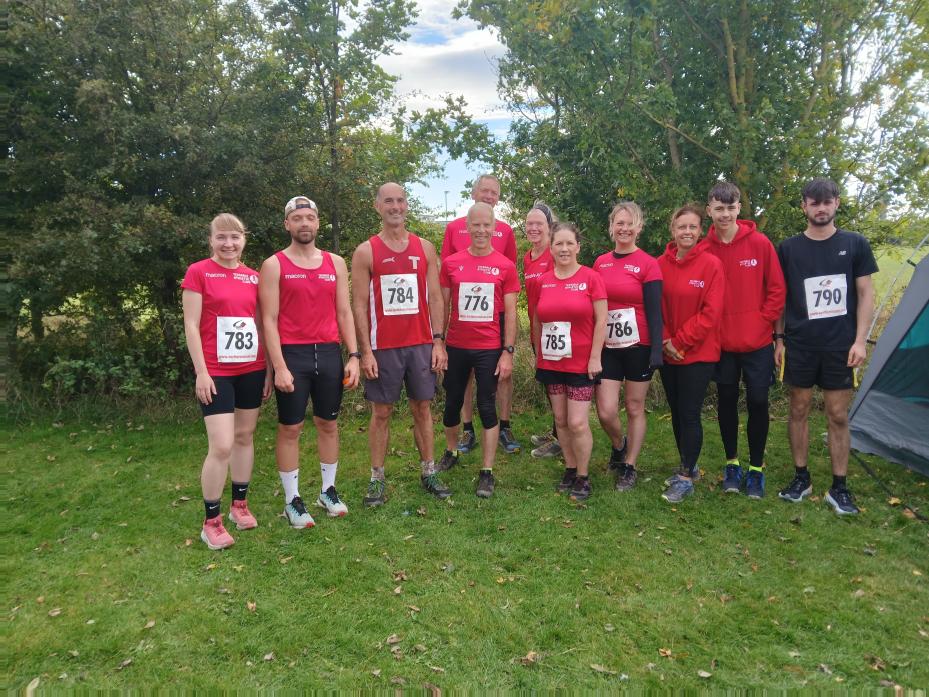 CROSS COUNTRY: Taking part in the first race of the NYSD Winter League Cross Country were 13 members of Teesdale Athletic Club, pictured from left, Ellie, James, Nigel, Michael, Dave, Karen, Gail, Anna, Alison, Danny and Josh. Missing is Jack Wheeler