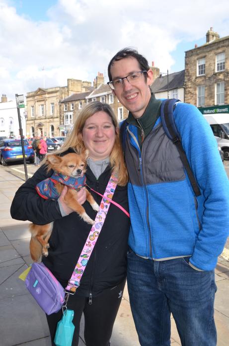 STEPPING OUT: Laura and Graham Willis with Lily enjoying their two-month walking challenges TM pic