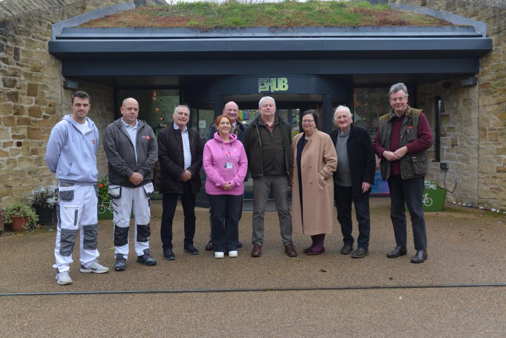 GREAT CHANCE: Matthew Rummage and Charlie Wright, from Trades4Care, Cllr James Rowlandson, Rachel Tweddle, from TCR Hub, Cllr Ted Henderson, Teesdale Action Partnership chairman James Cosslett, Deborah Jenkins, from Trades4Care, Cllr George Richardson and