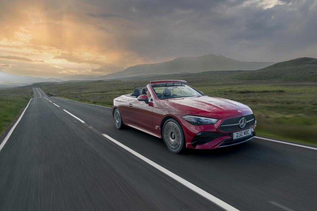 Ian Lamming shrugs off the chilly conditions and goes topless in the latest Mercedes CLE Cabriolet