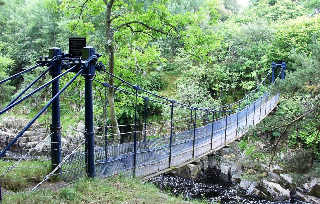 Historic Wynch Bridge near Low Force