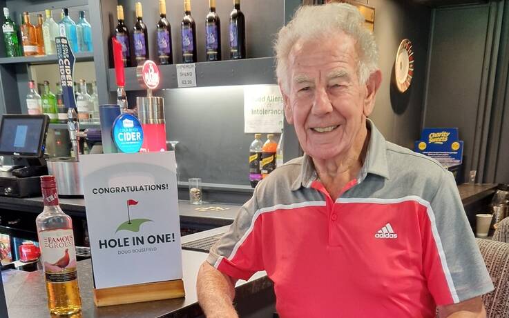 Doug's delight as he hits a hole-in-one aged 87