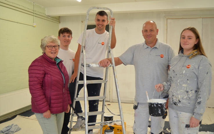 Trainees help transform parish hall meeting room