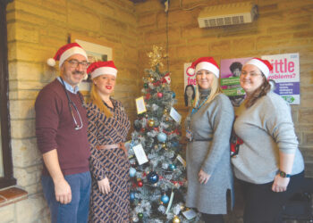 GREAT GIFTS: Old Forge Surgery staff Dr Chris Markwick, Stephanie Markwick, Jade Hetherington and Natalie Mitchell with their community collection gift TM pic