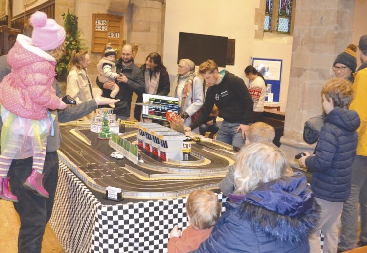The Scalextric circuit proved popular.