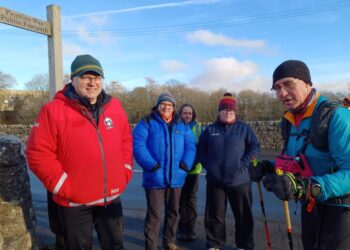 SAFETY FIRST: Mountain rescue team member Judd Hirst and the Spine safety team at Middleton-in-Teesdale