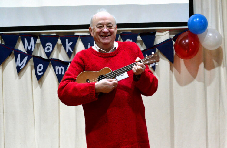 MAKING MUSIC: Mike Bettison performing at his 200th Making Memories music session