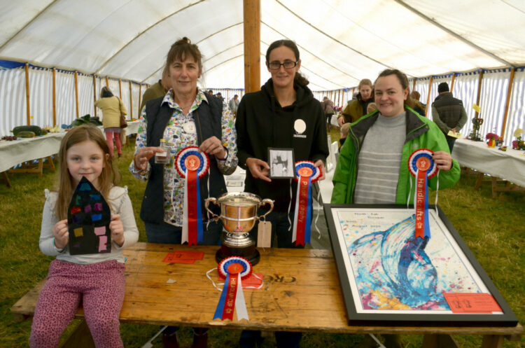 TOO CLOSE TO CALL: Flashback to last year’s Bowes Show, which produced a tie for the Headlam Cup for best exhibit. From left, Bella Seymour, Hazel Addison, Susan Addison and Sophie Cooper. Show organisers are looking for a new secretary for the industrial and horticultural section for this year’s event