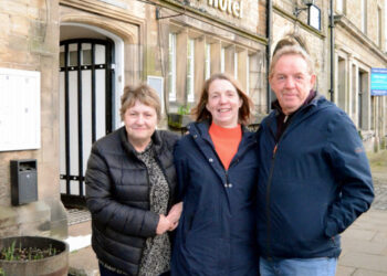 AIMING HIGH: Nigel Mitchell, daughter Lynn McLoughlin and friend Nancy Coll have organised a fundraising afternoon tea in memory of Gill Mitchell to raise money for the Great North Air Ambulance Service