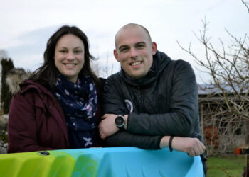 HEAD FOR HEIGHTS: Rob and Abi Atkinson are gauging interest in the possible return of the climbing wall at Teesdale Leisure Centre