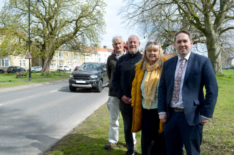 SAFETY FIRST: MP Sam Rushworth with Staindrop parish councillors Ed Chicken, Jonothan Raper and Dilys Caygill on the busy A688