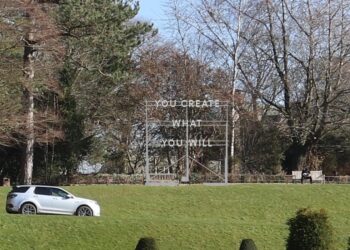 BRIGHT LIGHTS: Mock-up of how an illuminated artwork proposed for the museum grounds would be sited in the grounds