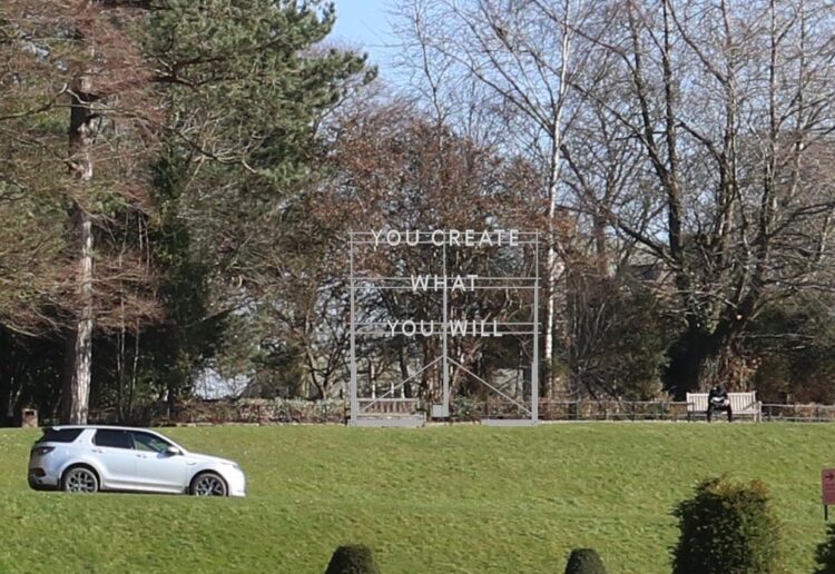 BRIGHT LIGHTS: Mock-up of how an illuminated artwork proposed for the museum grounds would be sited in the grounds