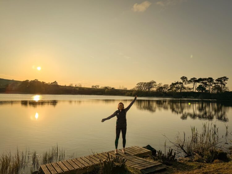 CRAG POND: Wild swimming sessions have been set up by new owners Abi Atkinson, pictured, and husband Rob through their Wilderness Company